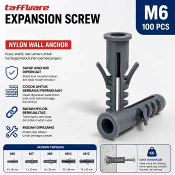 Taffware Expansion Fisher Screw Pipe Nylon Wall Anchors Tube