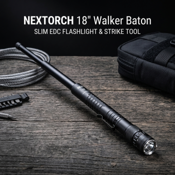 NEXTORCH Senter Taktis EDC Tongkat Baton Glass Breaker 410 Lumens - N18L