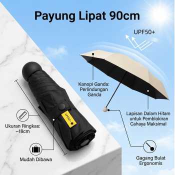 Gambar produk JIASAN Payung Lipat Buka Tutup Manual Polos Anti UV Windproof 90cm - A50