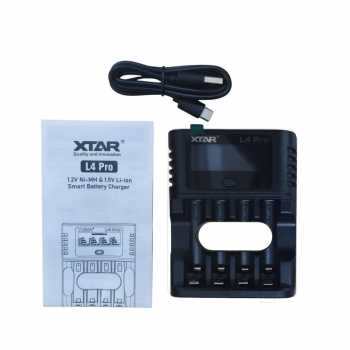 Gambar produk XTAR Charger Baterai 4 Slot AA AAA 1.5V Li-Ion 1.2V Ni-MH LCD Type C - L4 PRO KT - 8
