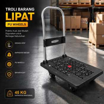 PICKU Troli Barang Lipat Foldable Trolley Cart Telescopic PU Wheels - PC-64