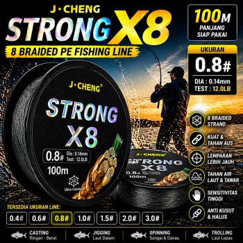 J-Cheng Senar Pancing PE 8 Braided Strand Fishing Line 100M - JC4188