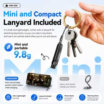 Gambar produk ESSAGER OTG Adapter Type C Female to Type C Male 2in1 Holder 240W - ES-OTG37