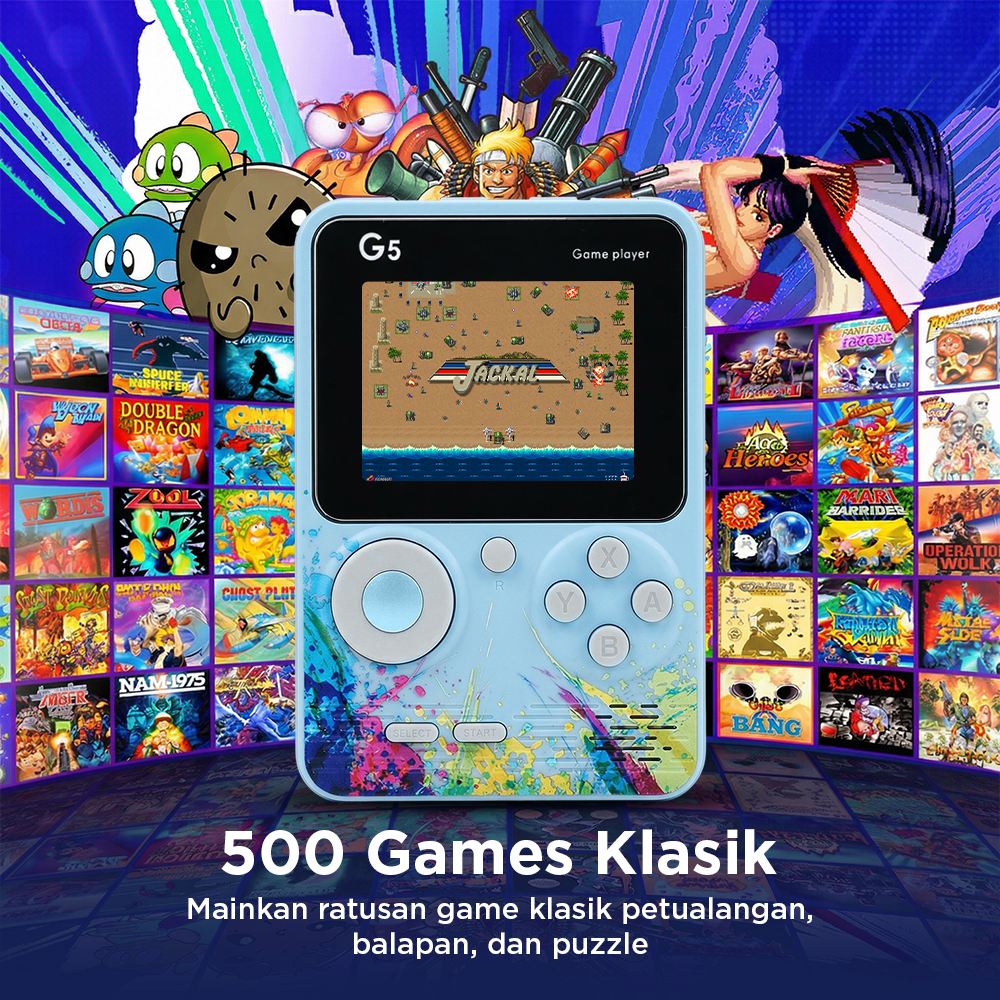 GGS Retro Portable Handheld Console 500 Game 2.4 Inch 128MB RAM - G5 Gambar produk GGS Retro Portable Handheld Console 500 Game 2.4 Inch 128MB RAM - G5 - 1