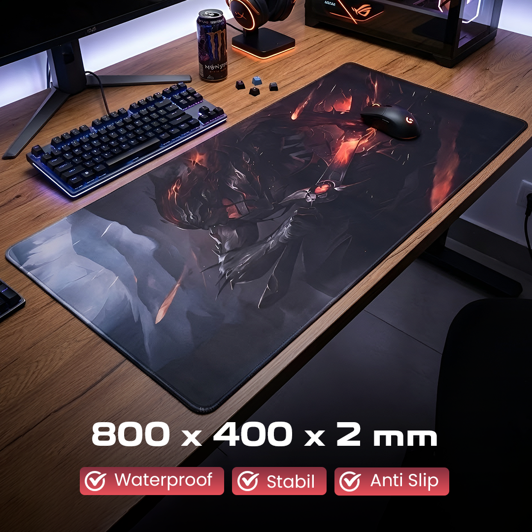 WXPYU Mouse Pad Gaming XL LoL Nightbringer Yasuo Desk Mat 800x400x2mm - WX4080 Gambar produk WXPYU Mouse Pad Gaming XL LoL Nightbringer Yasuo Desk Mat 800x400x2mm - WX4080