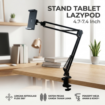 MAMEN Stand Tablet Lazypod Metal Holder Desk Clamp 4.7-7.4 Inch - MM4