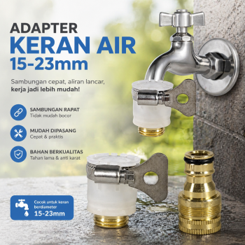 DEEPUMP Adapter Keran Air Universal Hose Tap Adapters Faucet 15-23mm - DE23