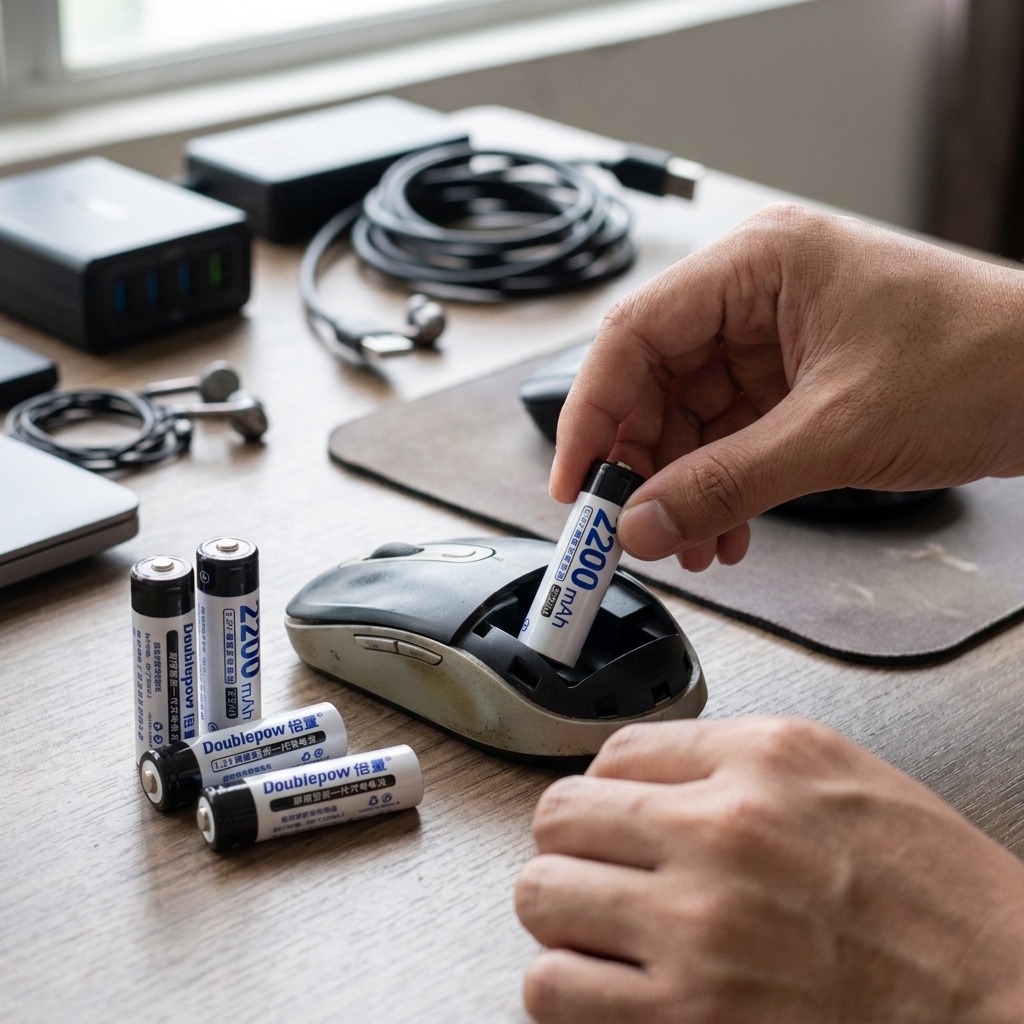 Doublepow Baterai Isi Ulang AA Ni-MH Button Top 2200mAh 1.2V 4 PCS - DP-AA780 Gambar produk Doublepow Baterai Isi Ulang AA Ni-MH Button Top 2200mAh 1.2V 4 PCS - DP-AA780