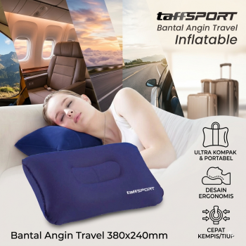 TaffSPORT Bantal Angin Travel Camping Inflatable Pillow 380x240mm - BAT23
