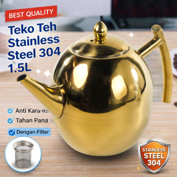 Kashi Teko Teh Stainless Steel 304 Saringan Water Kettle Teapot 1.5L - HS4050