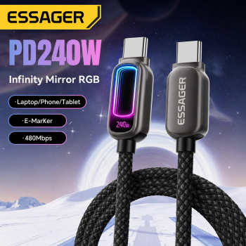 ESSAGER Kabel Data Type C to Type C Fast Charging PD QC 3.1 5A 240W - ES-X81