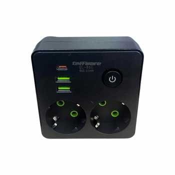 Gambar produk Taffware Stop Kontak USB Type-C Port EU Plug 16A 250V 2500W - QL-86U