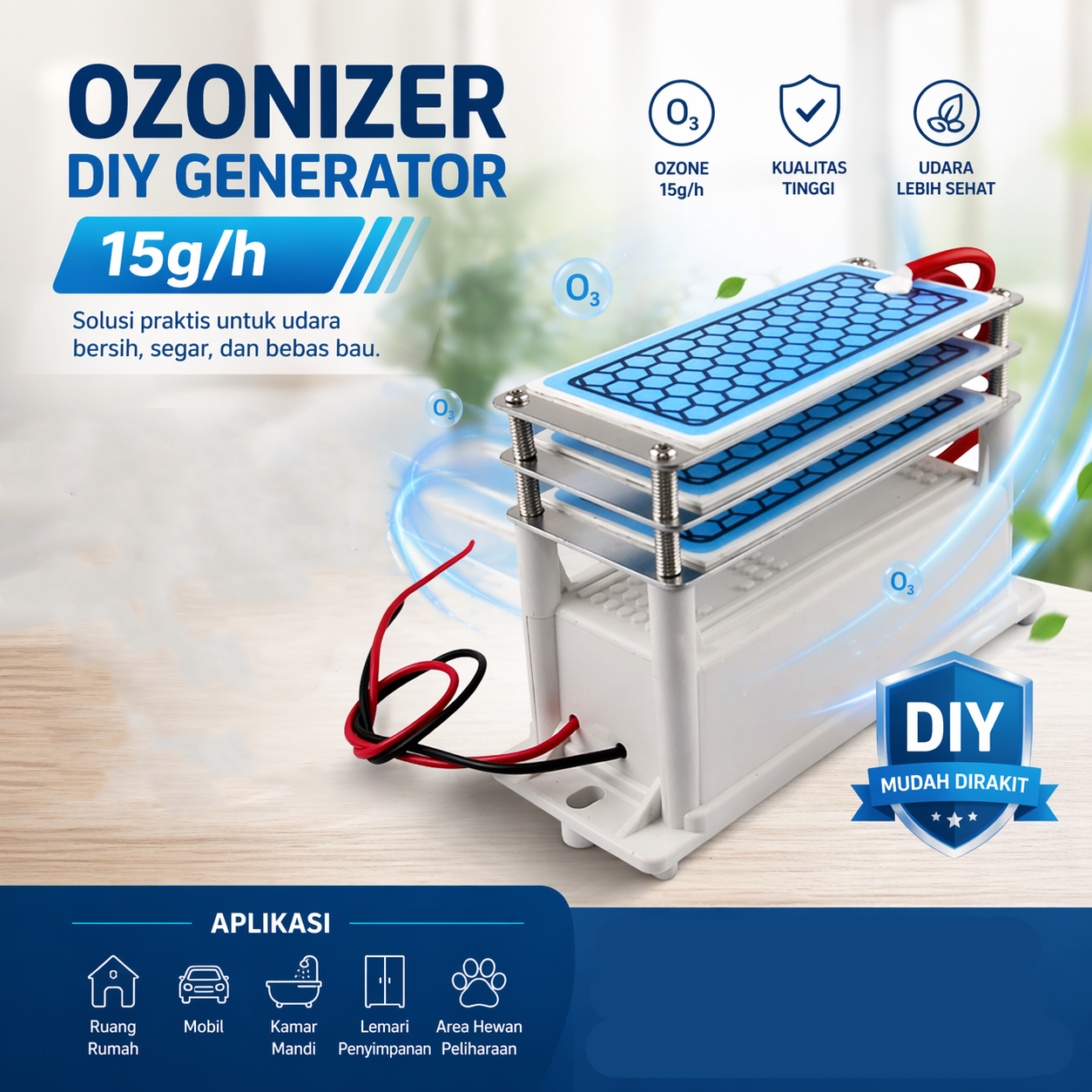 VOSOCO Ozonizer DIY Ozone Generator Portable Air Purifier 15g/h - VOS15 Gambar produk VOSOCO Ozonizer DIY Ozone Generator Portable Air Purifier 15g/h - VOS15 - Utama