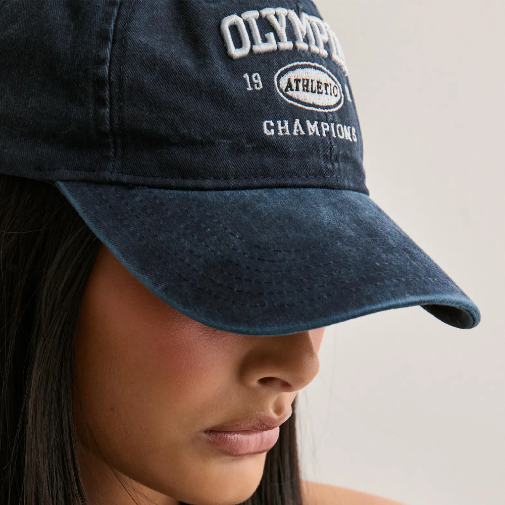 MUJE Topi Baseball Cap Bordir Olympia Athletic Champion Washed Style - F210 Gambar produk MUJE Topi Baseball Cap Bordir Olympia Athletic Champion Washed Style - F210