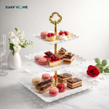 TaffHOME Rak Kue Susun 3 Tingkat Detachable Plate Cake Stand Display - MG-3