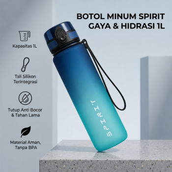 TaffSPORT Botol Minum Sport Water Frosted Bottle with Lanyard 1L - 8691