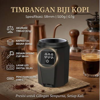 One Two Cups Timbangan Kopi Dosing Cup Espresso Scale 58mm 500g 0.1g - CN669