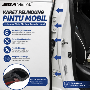 SEAMETAL Karet Pelindung Pintu Mobil Rubber Strip Soundproof 2M - SMT-2