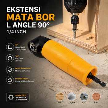 PROBUILDER Ekstensi Mata Bor L Angle 90 Derajat 1/4 Inch Hex - 66688