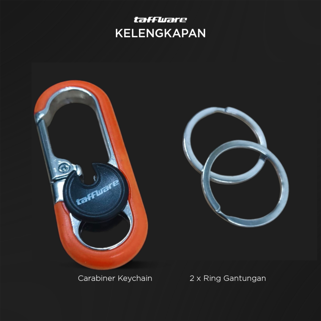 Taffware Gantungan Kunci Carabiner Keychain Clip Stainless Steel - A3746 Gambar produk Taffware Gantungan Kunci Carabiner Keychain Clip Stainless Steel - A3746