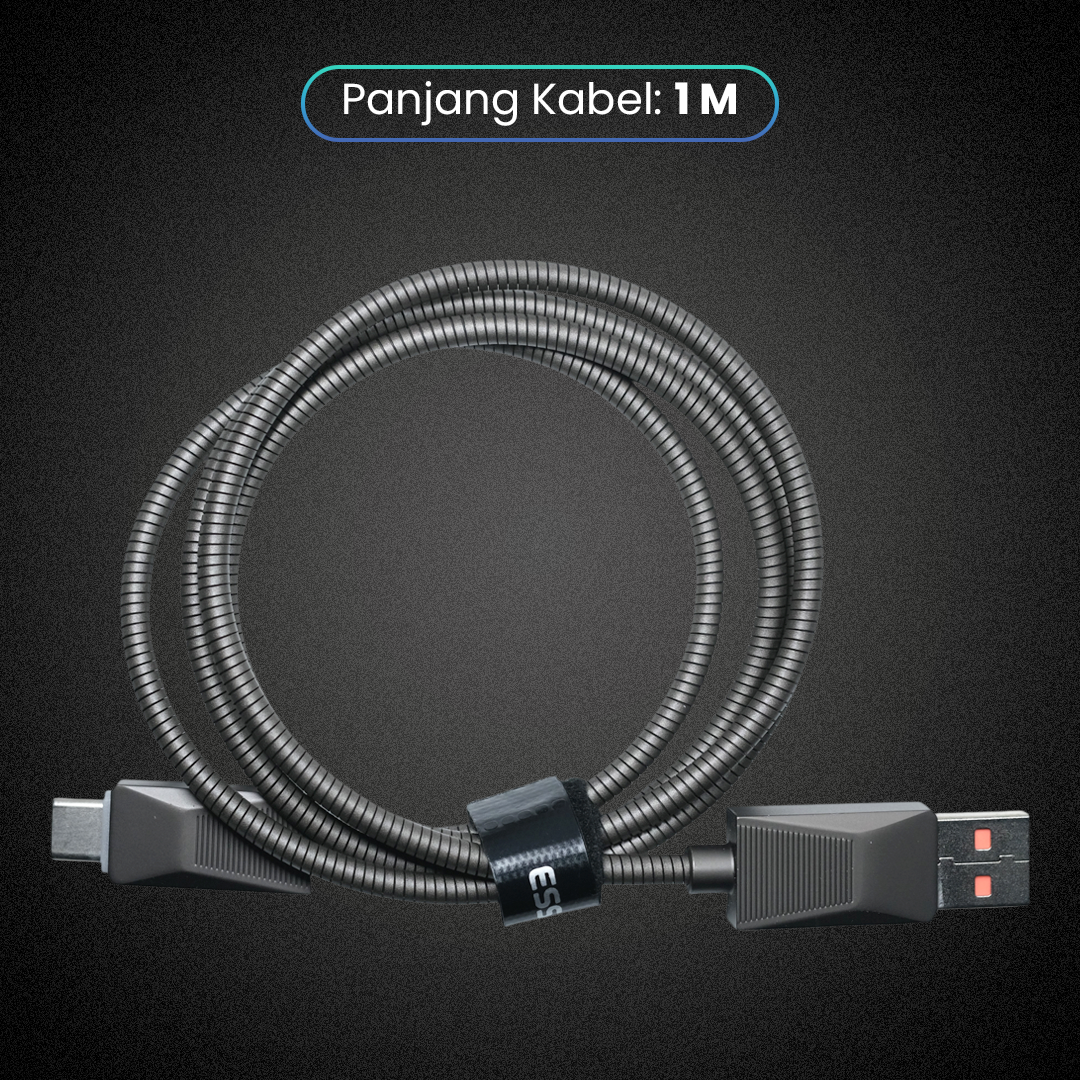 Gambar produk ESSAGER Kabel Data USB A to Type C Multifungsi Fast Charging 100W 1M - ES-X75