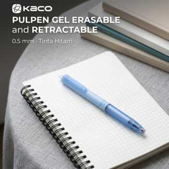 Kaco LECA Pena Pulpen Gel Retractable Erasable Pen 0.5mm Tinta Hitam