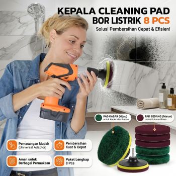 UNTIOR Kepala Pembersih Electric Drill Cleaning Pad Hex Bit 8 PCS - UN3