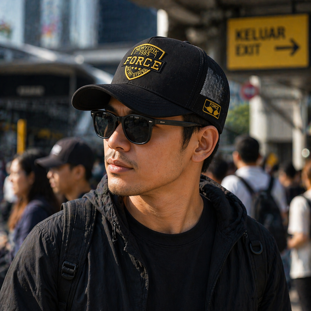 Gambar produk CNOTE Topi Baseball Cap Bordir Quick Dry Mesh New York Force US - C-60