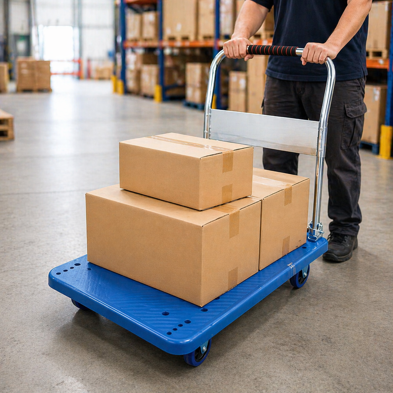 WPRO Troli Barang Lipat Trolley Folding Cart Silent Wheel 89x59.5cm - PC-30 Gambar produk WPRO Troli Barang Lipat Trolley Folding Cart Silent Wheel 89x59.5cm - PC-30 - 3