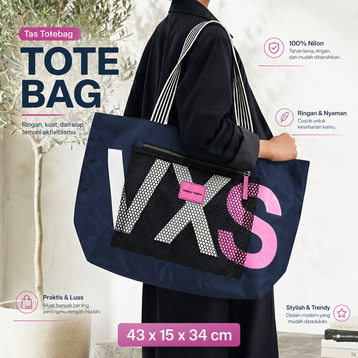 SIJICHAO Tas Selempang Tote Bag Gym Bag - Y-1011 Gambar produk SIJICHAO Tas Selempang Tote Bag Gym Bag - Y-1011 - Utama