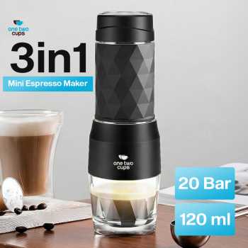 One Two Cups Hand Press Mini Nespresso Coffee Maker 3in1 20 Bar 120ml - HS-8439