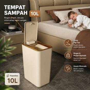 TaffHOME Tempat Sampah Tekan Press Trash Bin Smooth Opening - T15