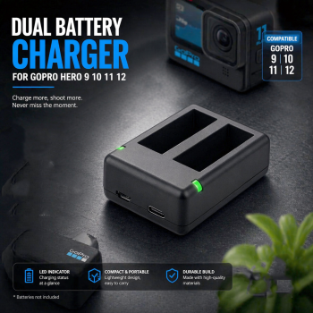 Probty Charger Baterai Kamera for GoPro Hero 9 10 11 12 - AHDBT-901