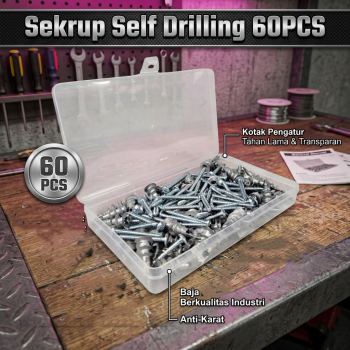 SPAR Kit Sekrup Self Drilling Drywall Anchor with Tapping Screw 60 PCS - SP138