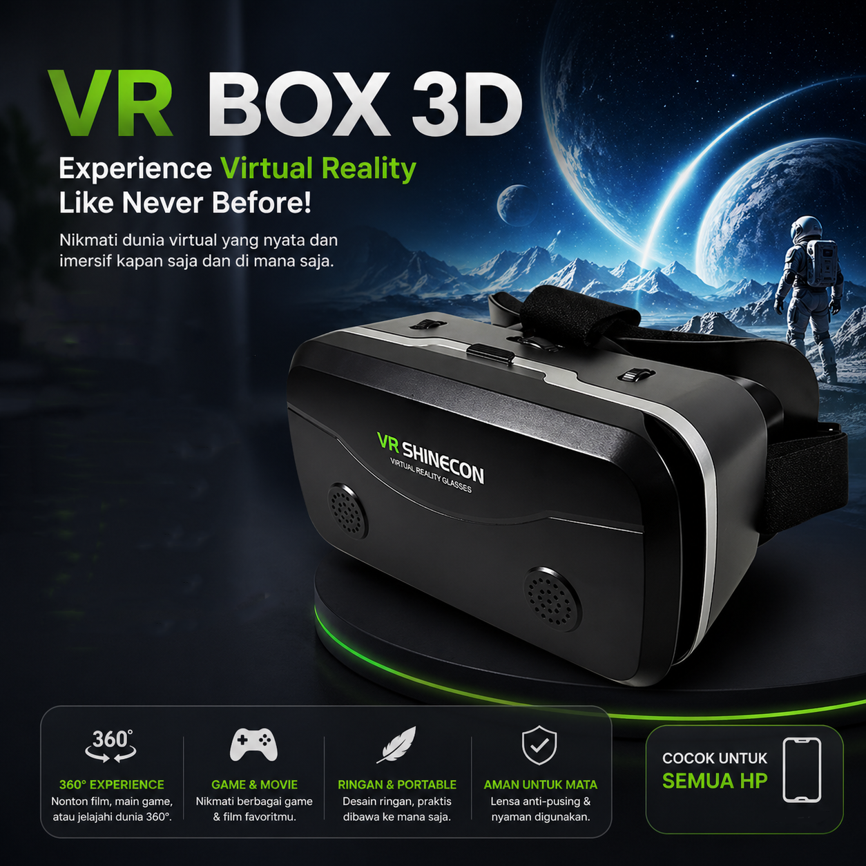 Shinecon VR Box IMAX Giant Screen Virtual Reality Glasses - SC-G15 Gambar produk Shinecon VR Box IMAX Giant Screen Virtual Reality Glasses - SC-G15 - Utama