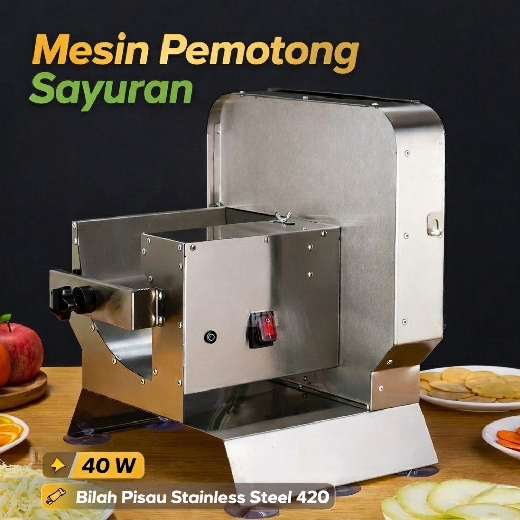 TaffHOME Mesin Pemotong Sayuran Otomatis Vegetable Slicer 4R-D 6A 40W - 4R-XL Gambar produk TaffHOME Mesin Pemotong Sayuran Otomatis Vegetable Slicer 4R-D 6A 40W - 4R-XL - Utama