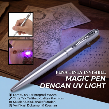 Gambar produk Pena Tinta Invisible Magic Pen dengan UV Light - HY-0812