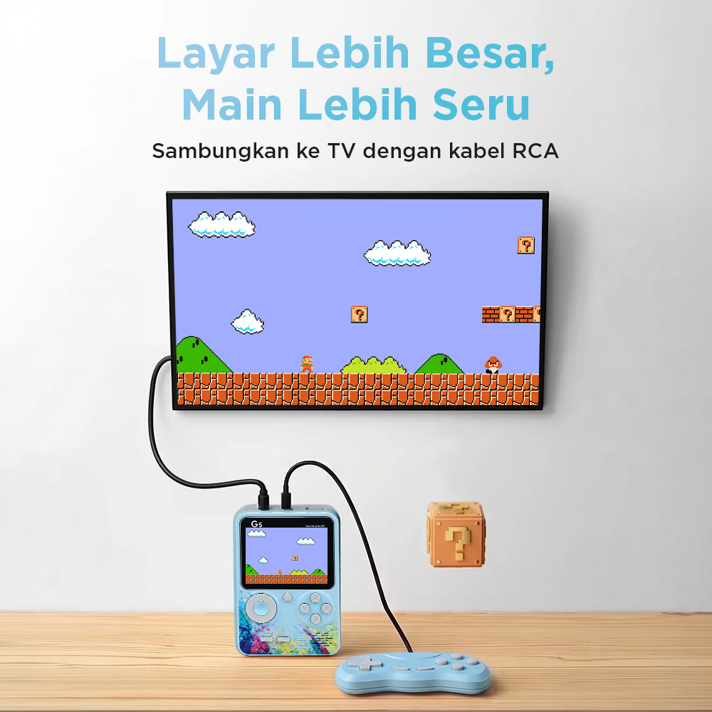 GGS Retro Portable Handheld Console 500 Game 2.4 Inch 128MB RAM - G5 Gambar produk GGS Retro Portable Handheld Console 500 Game 2.4 Inch 128MB RAM - G5 - 4