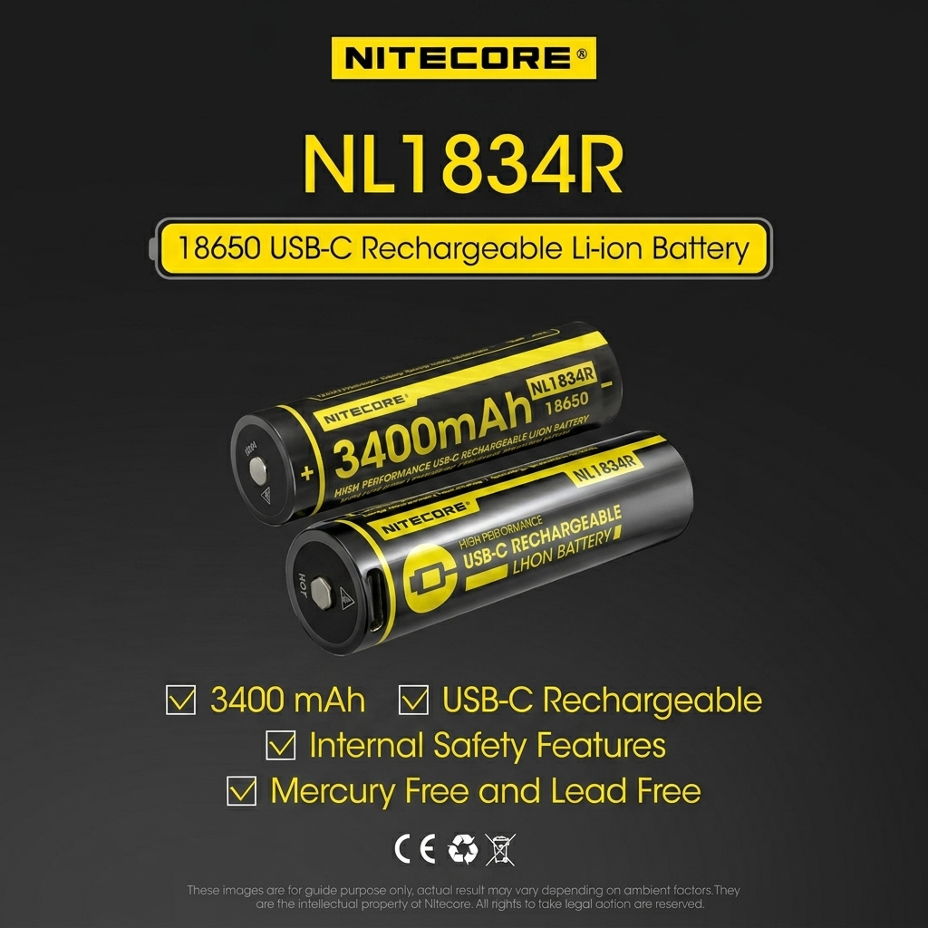 Gambar produk NITECORE Baterai Isi Ulang 18650 Li-Ion 3400mAh 3.7V 1 PCS - NL1834R