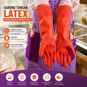 Qitu Sarung Tangan Latex Cuci Piring Cleaning Gloves Extra Thick - A303