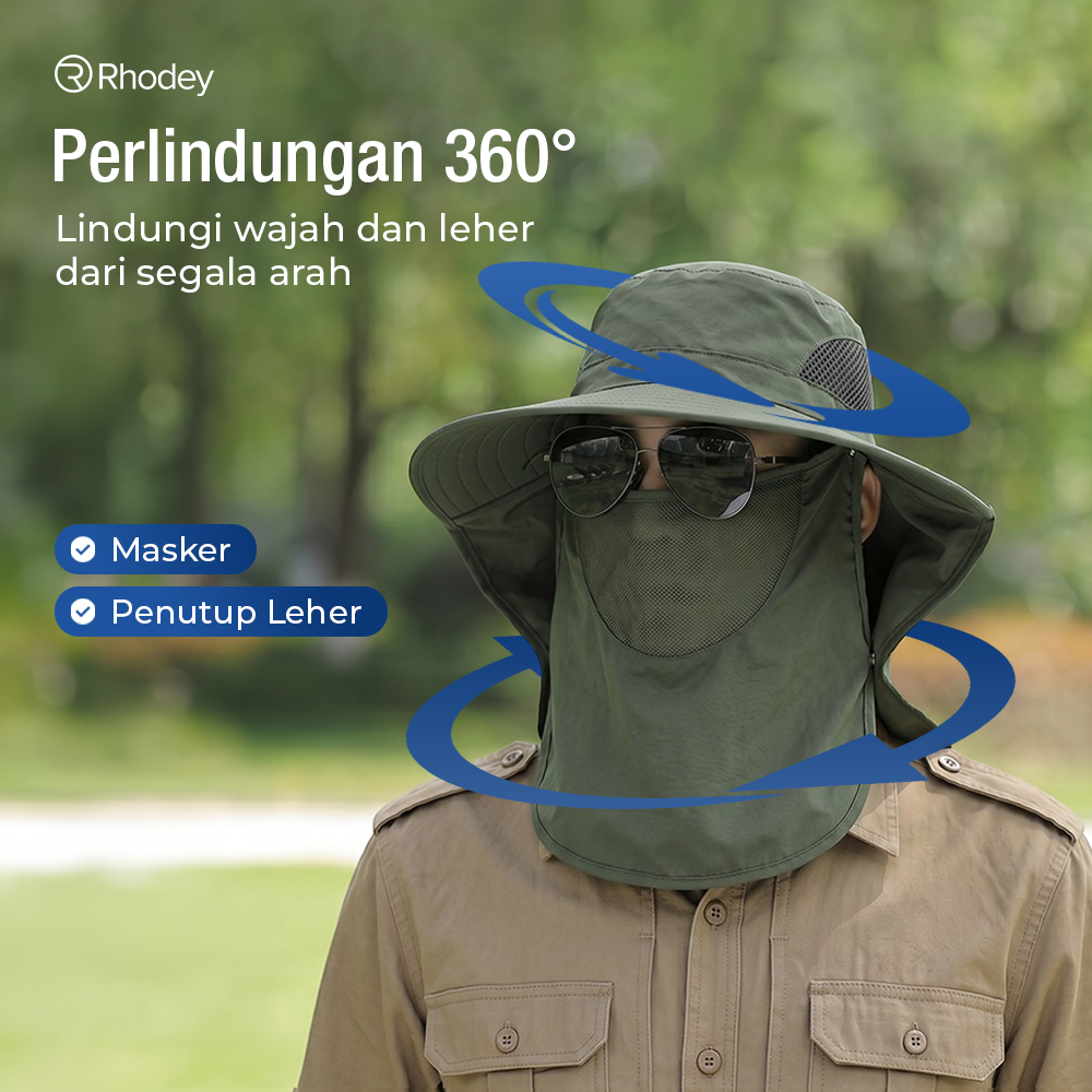 Rhodey Topi Rimba Outdoor Anti UV Waterproof Boonie Hat Nylon - YL-A10 Gambar produk Rhodey Topi Rimba Outdoor Anti UV Waterproof Boonie Hat Nylon - YL-A10 - 1