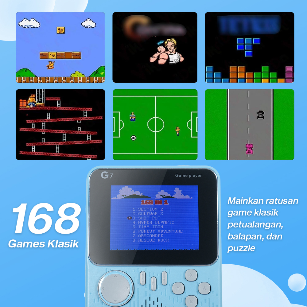 McGeSin Handheld Console Gameboy 3.5 Inch 168 Game with Controller - G7 Gambar produk McGeSin Handheld Console Gameboy 3.5 Inch 168 Game with Controller - G7 - 1