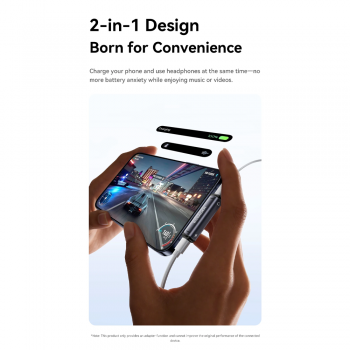 Gambar produk ESSAGER Adaptor Converter Audio OTG Type C to Type C 3.5 mm 2in1 60W - ES-OTG38