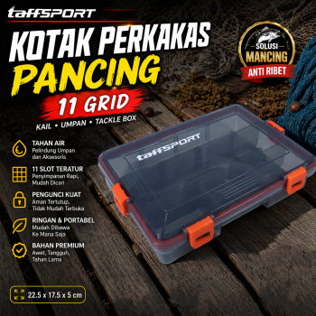 TaffSPORT Kotak Perkakas Pancing Kail Umpan Tackle Box 11 Grid - DY148