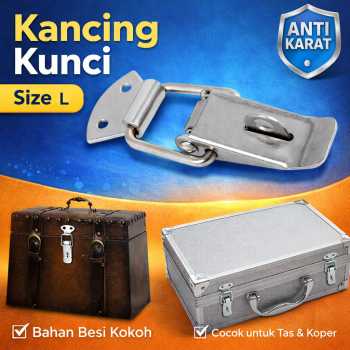 Gambar produk Taffware Kancing Kunci Kaitan Peti Grendel Spring Lock Stainless Steel L - J107