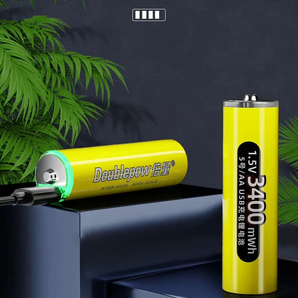 Gambar produk Doublepow Baterai Rechargeable AA Type C 3400mWh 1.5V 1 PCS - DP-3000