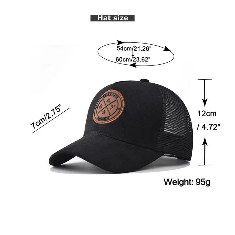 GUDIY Topi Trucker Jaring Mesh Hat Suede Enjoy Life Patch - T100 Gambar produk GUDIY Topi Trucker Jaring Mesh Hat Suede Enjoy Life Patch - T100