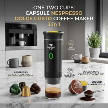 Gambar produk One Two Cups Portable Coffee Maker 3in1 Capsule Nespresso 60ml 7500mAh - KF-JN-02