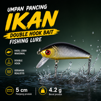 Weihe Umpan Pancing Ikan Double Hook Bait Fishing Lure 5cm 4.2g - LD07