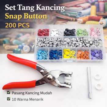 Gambar produk Qincaile Set Tang Kancing Jepret Snap Button Plier Fastener 200 PCS - QI-10